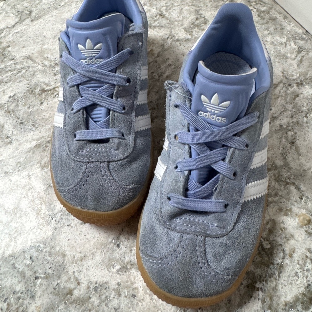 Adidas Kids Light Blue and White Sneakers